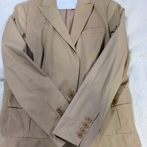 Talbots Petite Blazer 12P Tan Camel Neutral Jacket | Excellent Condition